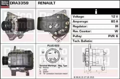 Remy DRA3359 - Генератор autocars.com.ua