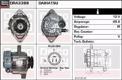 Remy DRA3388 - Генератор autocars.com.ua