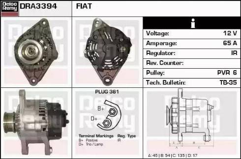 Remy DRA3394 - Генератор autocars.com.ua