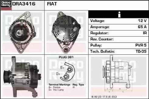 Remy DRA3416 - Генератор autocars.com.ua