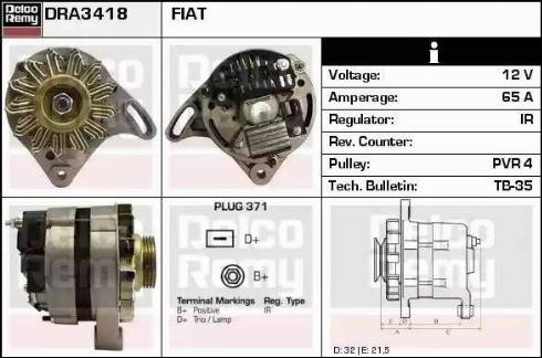 Remy DRA3418 - Генератор autocars.com.ua