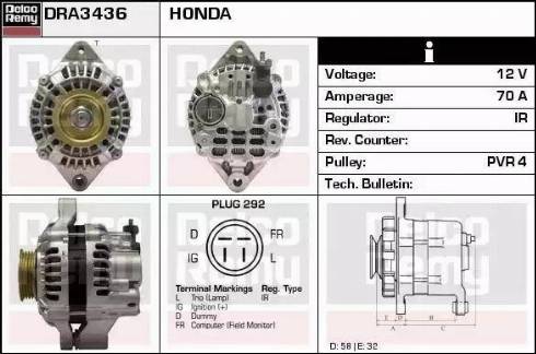 Remy DRA3436 - Генератор autocars.com.ua