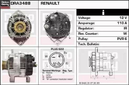 Remy DRA3488 - Генератор autocars.com.ua