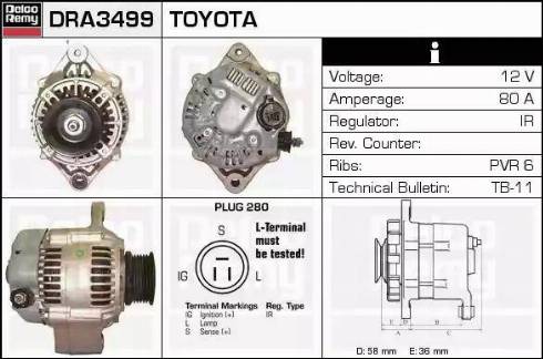 Remy DRA3499 - Генератор autocars.com.ua