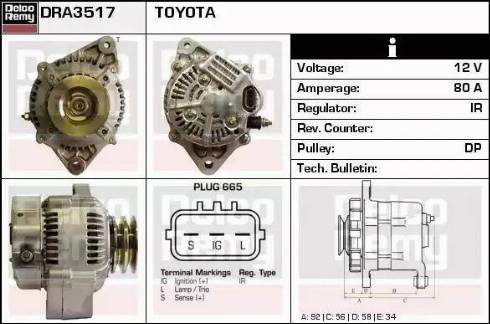 Remy DRA3517 - Генератор autocars.com.ua