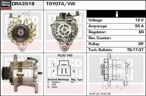 Remy DRA3518 - Генератор autocars.com.ua