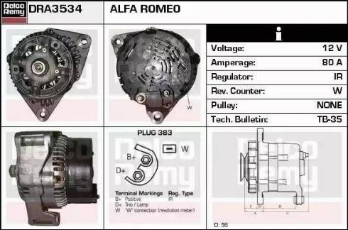 Remy DRA3534 - Генератор autocars.com.ua