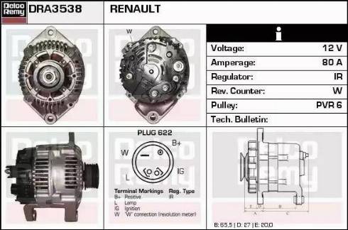 Remy DRA3538 - Генератор avtokuzovplus.com.ua