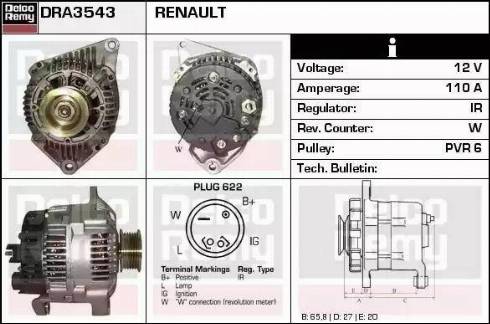 Remy DRA3543 - Генератор avtokuzovplus.com.ua