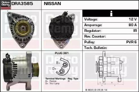 Remy DRA3585 - Генератор autocars.com.ua