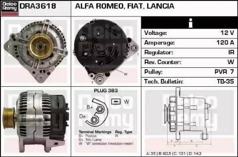 Remy DRA3618 - Генератор autocars.com.ua