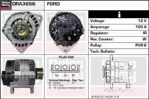 Remy DRA3656 - Генератор autocars.com.ua