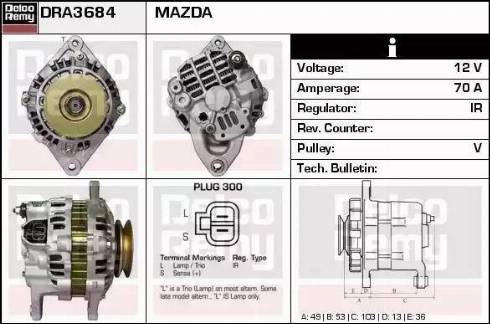 Remy DRA3684 - Генератор autocars.com.ua