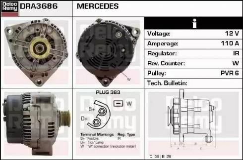 Remy DRA3686 - Генератор autocars.com.ua