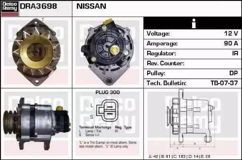 Remy DRA3698 - Генератор autocars.com.ua