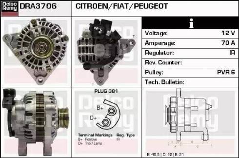 Remy DRA3706 - Генератор autocars.com.ua