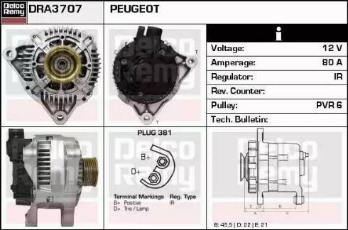 Remy DRA3707 - Генератор autocars.com.ua