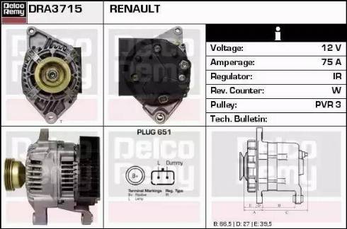 Remy DRA3715 - Генератор avtokuzovplus.com.ua