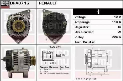 Remy DRA3716 - Генератор autocars.com.ua