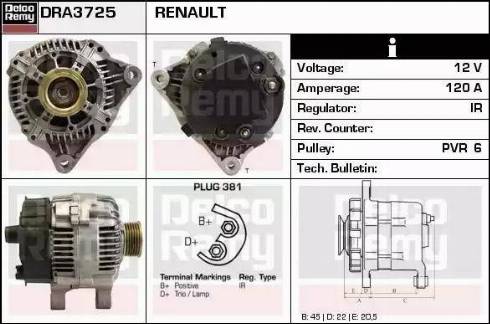 Remy DRA3725 - Генератор autocars.com.ua