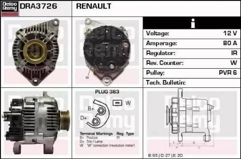 Remy DRA3726 - Генератор autocars.com.ua