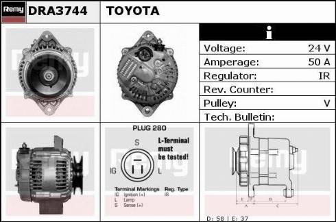 Remy DRA3744 - Генератор autocars.com.ua