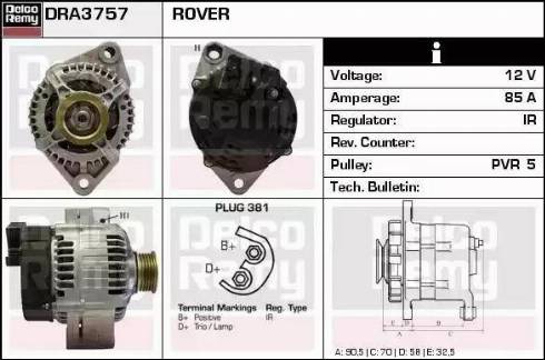 Remy DRA3757 - Генератор autocars.com.ua