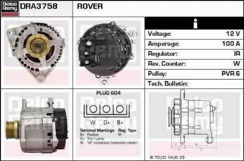 Remy DRA3758 - Генератор avtokuzovplus.com.ua