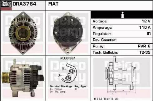 Remy DRA3764 - Генератор avtokuzovplus.com.ua