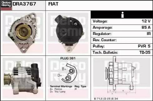 Remy DRA3767 - Генератор autocars.com.ua