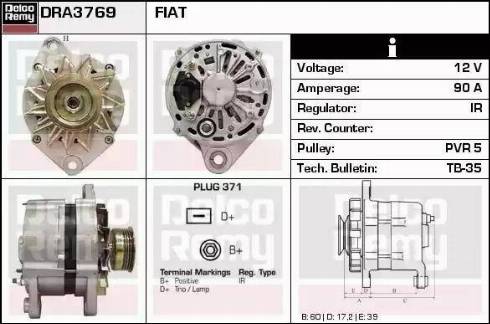 Remy DRA3769 - Генератор autocars.com.ua