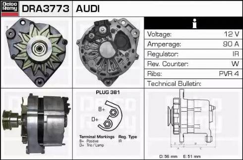 Remy DRA3773 - Генератор autocars.com.ua