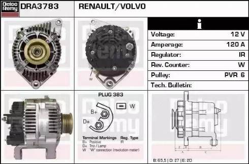 Remy DRA3783 - Генератор avtokuzovplus.com.ua