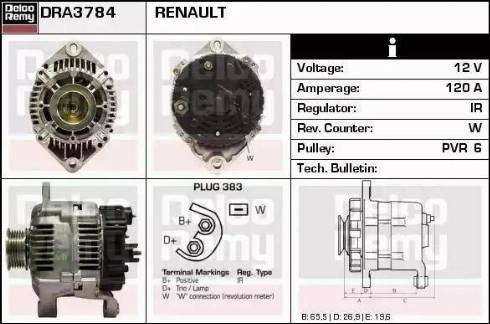 Remy DRA3784 - Генератор autocars.com.ua