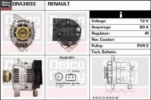 Remy DRA3803 - Генератор avtokuzovplus.com.ua