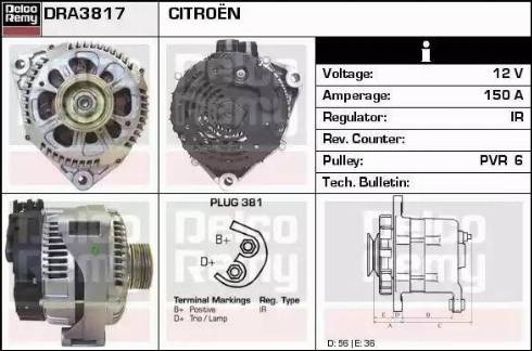 Remy DRA3817 - Генератор autocars.com.ua