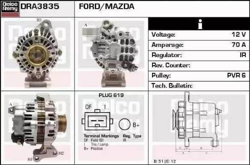 Remy DRA3835 - Генератор autocars.com.ua