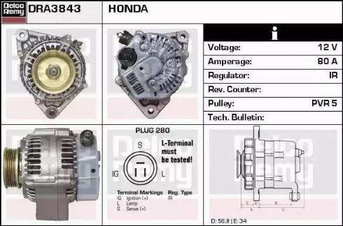 Remy DRA3843 - Генератор autocars.com.ua