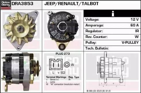 Remy DRA3853 - Генератор avtokuzovplus.com.ua