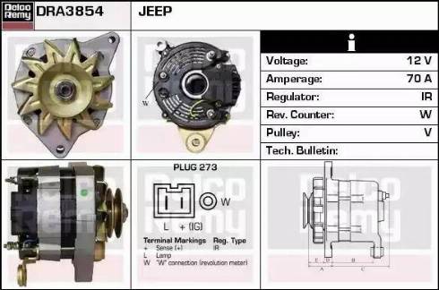 Remy DRA3854 - Генератор autocars.com.ua