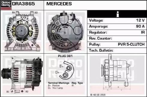 Remy DRA3865 - Генератор autocars.com.ua