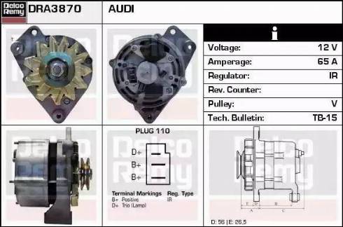 Remy DRA3870 - Генератор autocars.com.ua