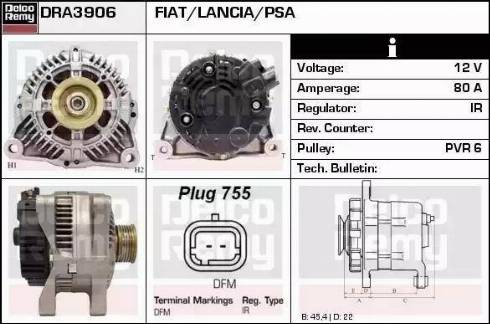 Remy DRA3906 - Генератор avtokuzovplus.com.ua