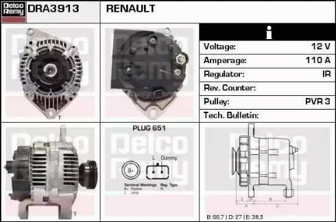 Remy DRA3913 - Генератор autocars.com.ua