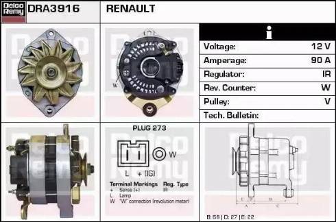 Remy DRA3916 - Генератор avtokuzovplus.com.ua