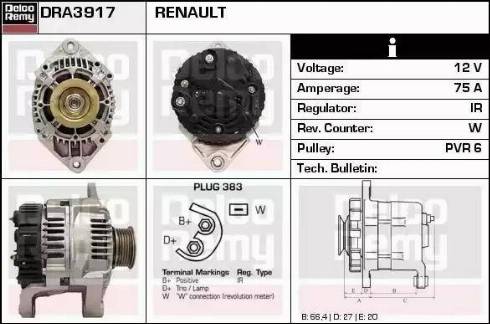 Remy DRA3917 - Генератор avtokuzovplus.com.ua