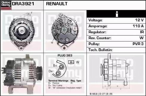 Remy DRA3921 - Генератор autocars.com.ua