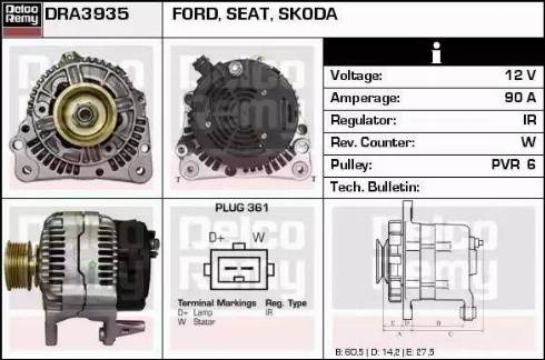 Remy DRA3935 - Генератор autocars.com.ua