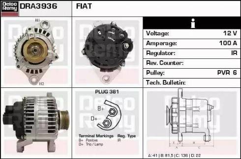 Remy DRA3936 - Генератор autocars.com.ua