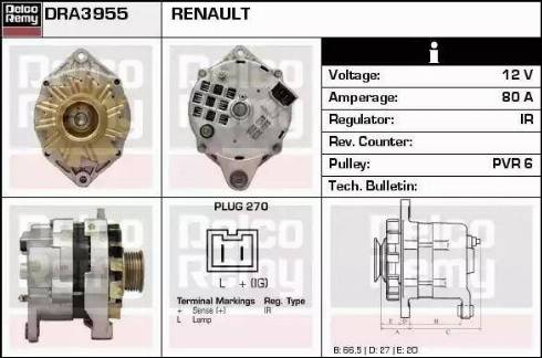 Remy DRA3955 - Генератор avtokuzovplus.com.ua